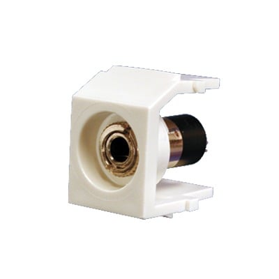 [N4-NK35MSSIW-74132] Módulo Acoplador Estéreo de 3.5mm (1/8"), Tipo Keystone, Para Soldar, Color Blanco Mate