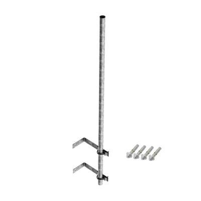 [N4-SMR-P2-153597] Mástil de 3 m de 1-1/2" diámetro ced. 30 con Herrajes para Sujeción a Pared.