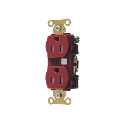 [N4-HUB-HBL-5262-RTR-232924] Contacto Duplex 15 A 125 V / A Prueba de Manipulaciones / Nema 5-15R / Color Rojo.