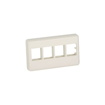 [N4-NK4MFIW-74146] Placa de Pared Para Mueble Modular, Salida Para 4 Puertos Keystone, Color Blanco Mate