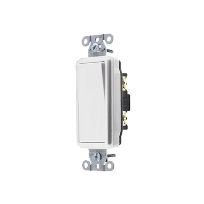[N4-HUB-DS-120W-231528] Interruptor Decorador de 20 A 120-277 V CA/ Unipolar / Cableado Lateral y Posterior / Color Blanco.