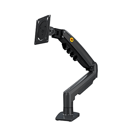 [N4-F80NB-240872] Brazo Ajustable para Monitor Ergonómico / Compatible con Monitores de 17" - 30" / Capacidad de Peso hasta 9 kg / Rotación 360° / Inclinación +85° a  -30° / Giro 180° / Ajuste de Resorte de Gas / Color Gris
